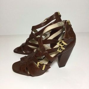 Saks Fifth Avenue leather high heel sandals|| 6.5